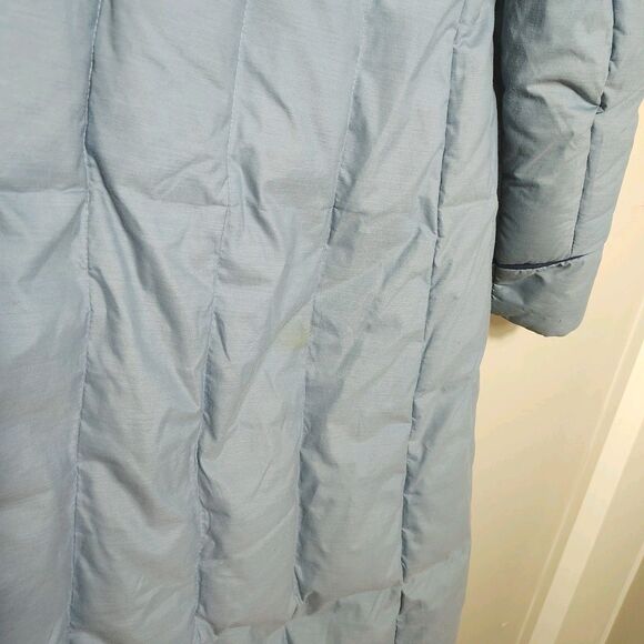 Vtg Woolrich Women's SMALL Long Puffer Coat Quilted Blue 80s 90s Retro Pastel - Picture 15 of 16